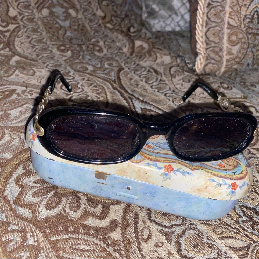Brighton Black Sunglasses with silver Accents with case